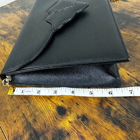 Yves Saint Laurent YSL Logo Vintage Leather Clutch - Picture 9 of 14